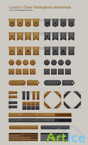 Leather UI Elements Kit