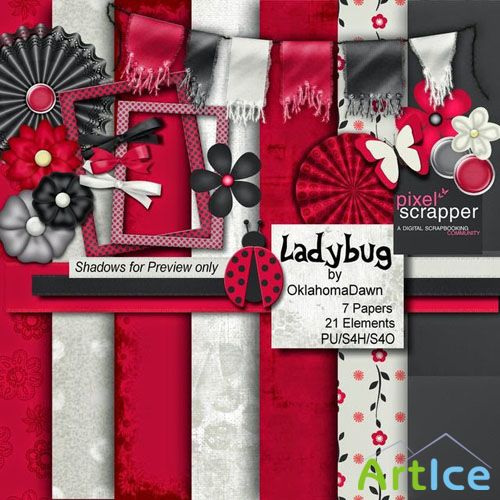 Scrap LadyBug JPG and PNG