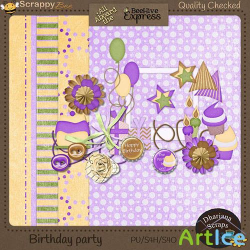 Birthday Party Kit JPG and PNG