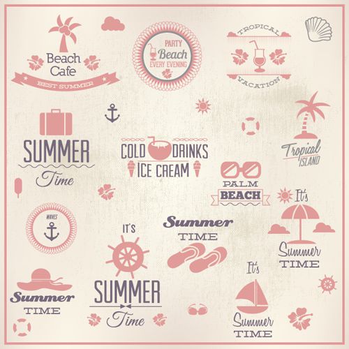 Vacation Emblems Vector Set