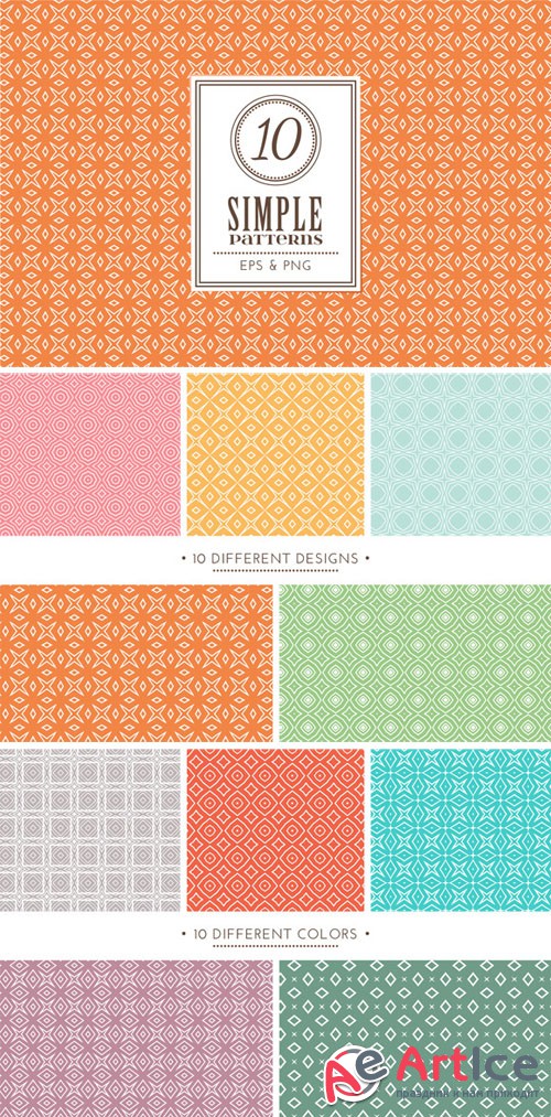 CreativeMarket - Set of 10 simple patterns Vol. 1