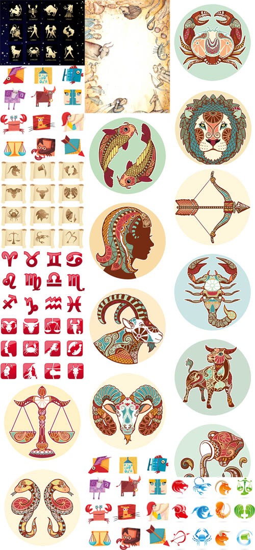 Horoscope Signs Vector Set