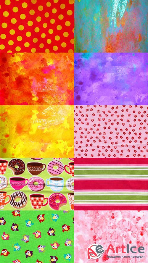 Set of Bright Colored Texture JPG