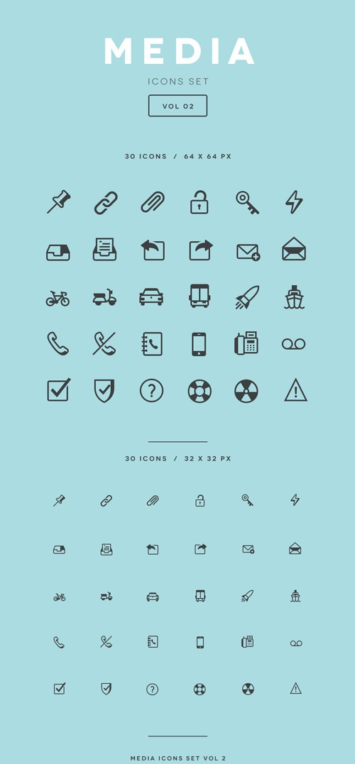 Vector Media Icons Set Vol 2