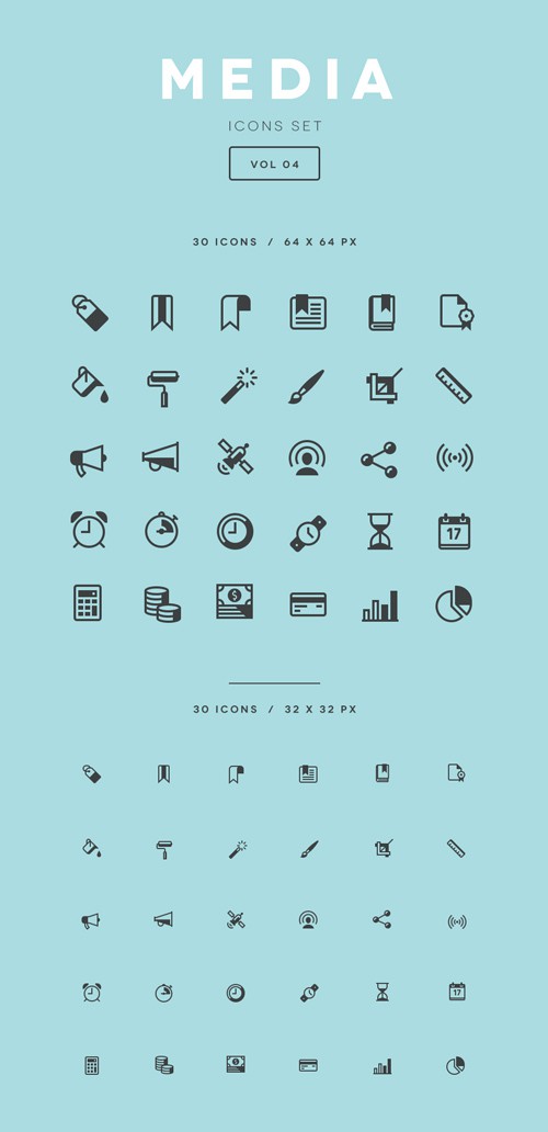 Vector and PSD - Media Icons Set Vol 4