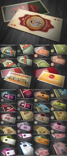 10 Retro Business Card Templates PSD