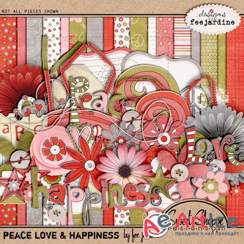 Scrap - Peace, Love & Happiness PNG and JPG