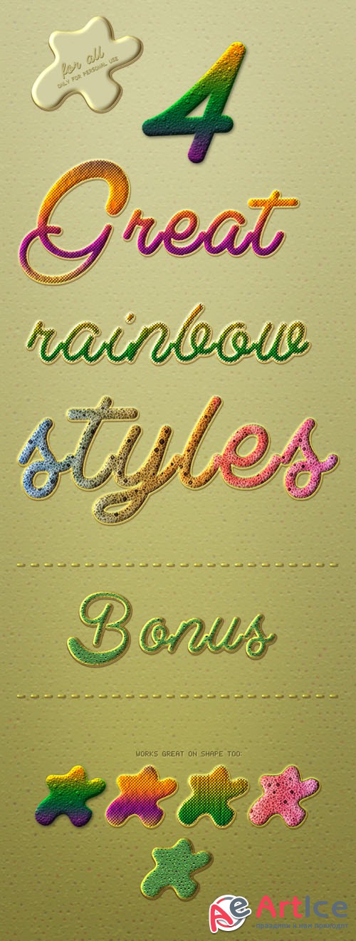 4 Great Rainbow Photoshop Styles V2