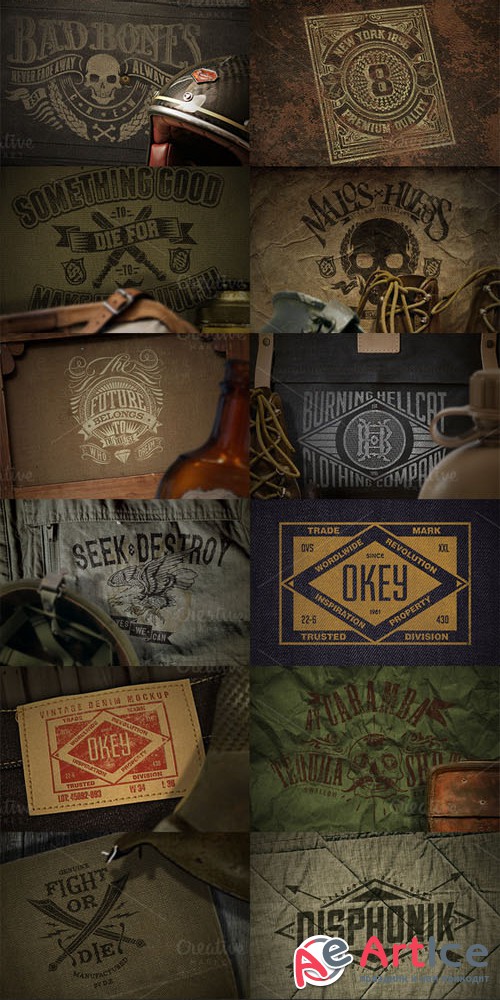 CreativeMarket - Vintage Surplus Badge Mockups