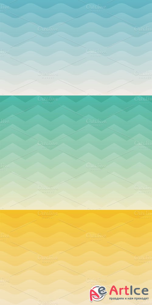 CreativeMarket - 3 Sea geometric backgrounds