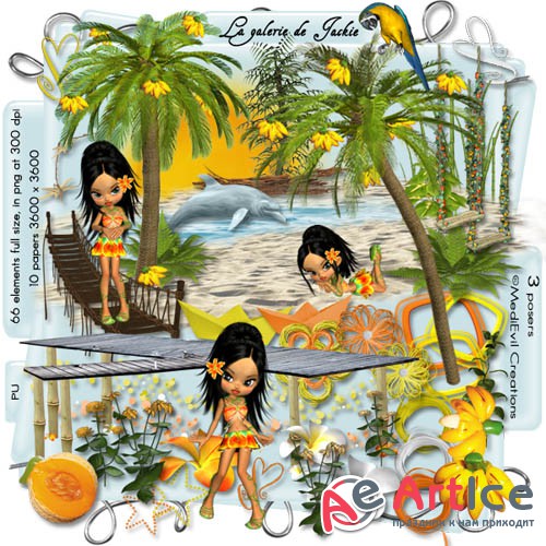 Scrap - Tropical Princess PNG and JPG