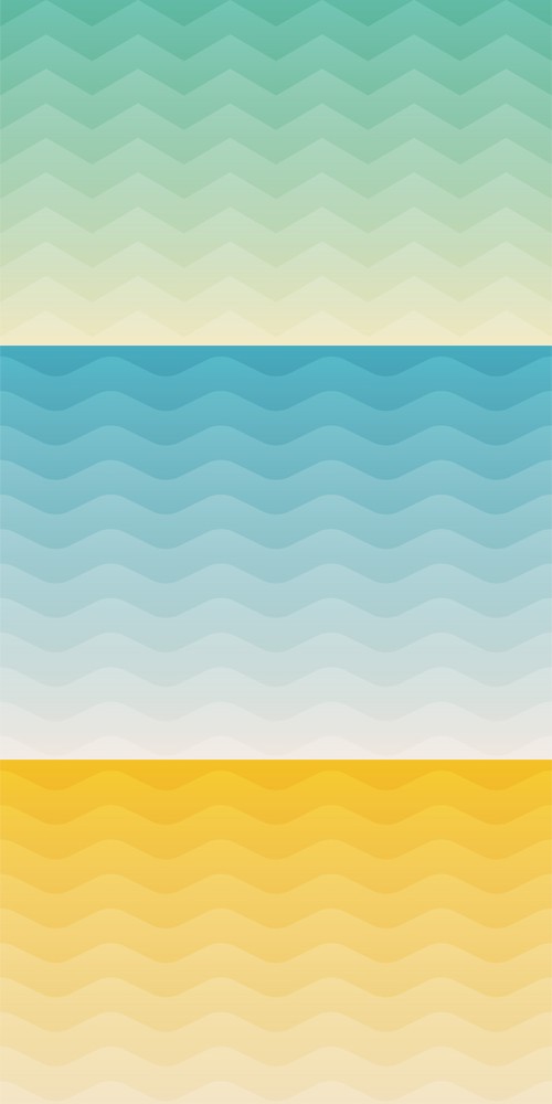 3 Sea Geometric Backgrounds Vector Set