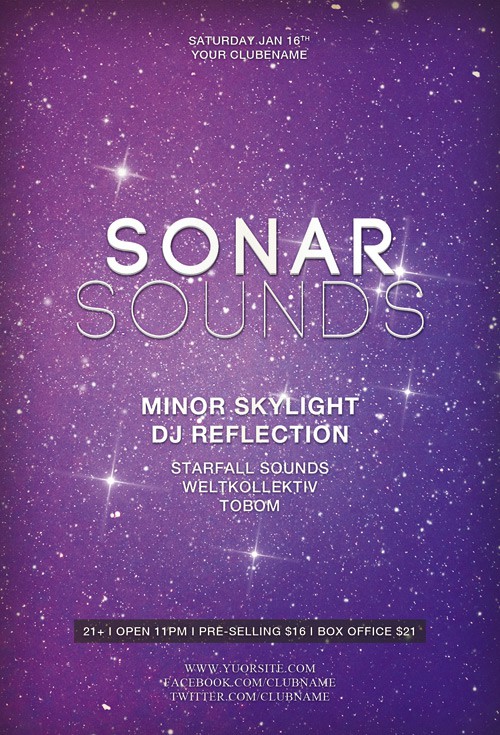 Flyer Template - Sonar Sound Minimal Electro