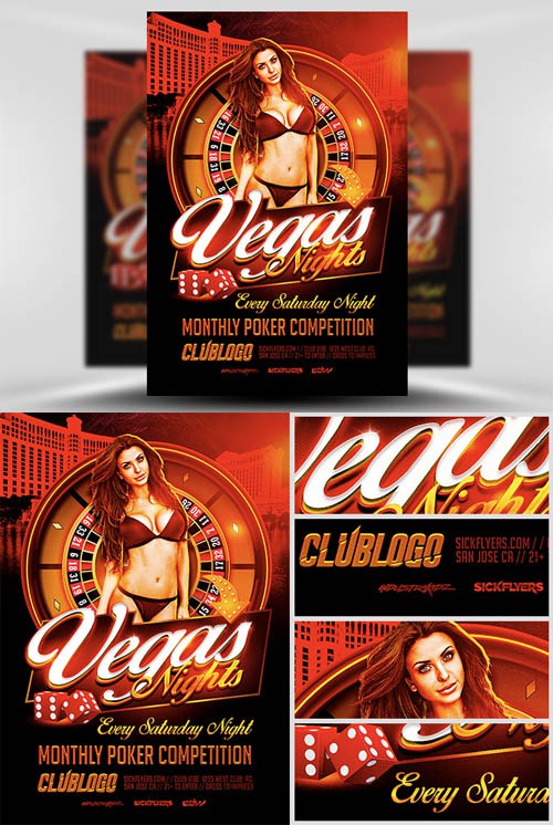 Flyer Template PSD - Vegas Nights