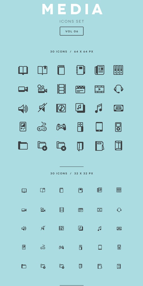 Vector Media Icon Set Vol 6