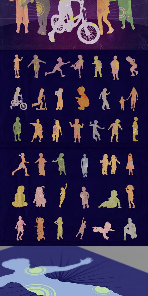 Vector Silhouette - Cute Kids