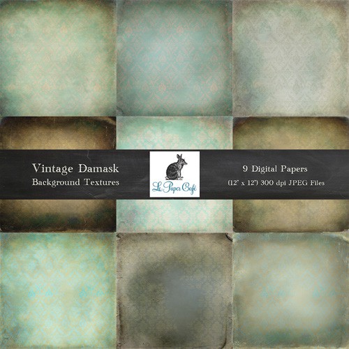 9 Vintage Damask Backgrounds