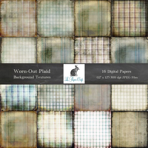 16 Worn out Plaid Backgrounds