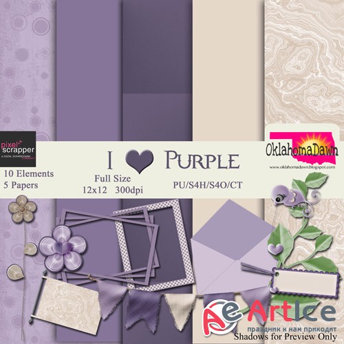 Scrap - I Love Purple PNG and JPG