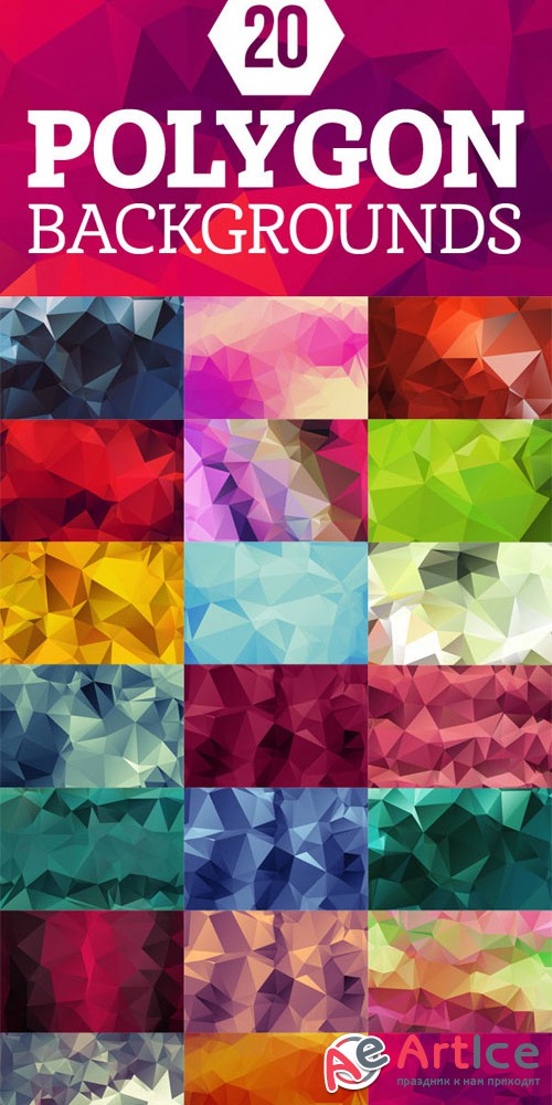 20 High-Res Geometric Polygon Backgrounds