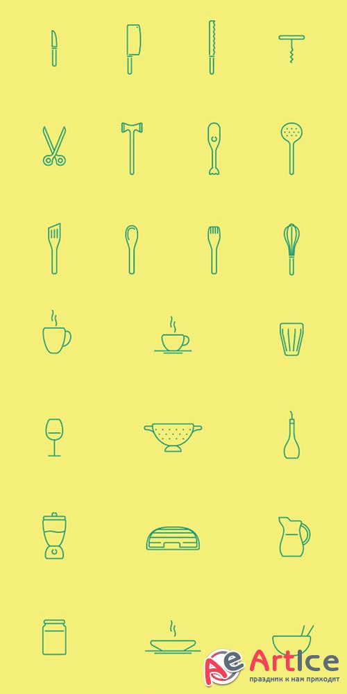 53 Kitchen Vector Icons