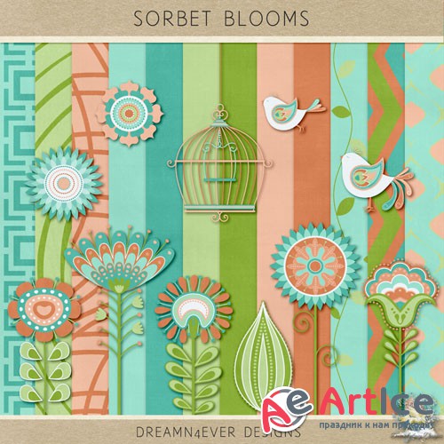 Scrap - Sorbet Blooms PNG and JPG