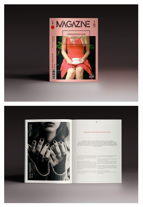 PSD Magazine Mockup Template View Vol 2