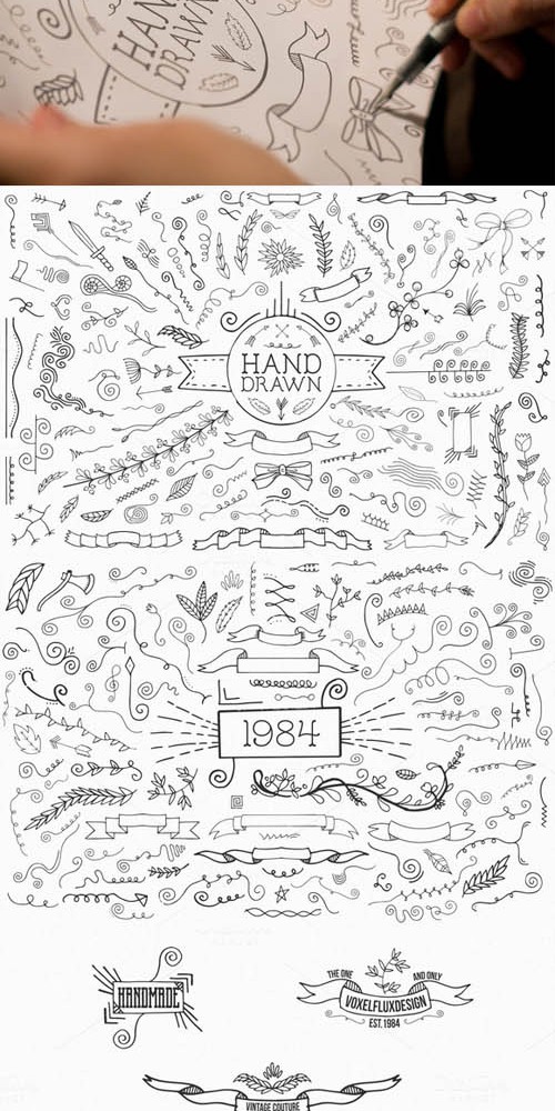 Vector Hand Drawn Ornaments