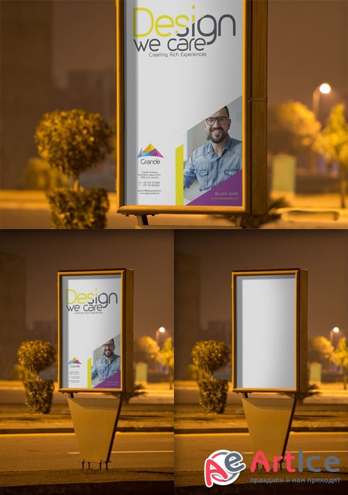 Outdoor Roadside Poster PSD Mockup