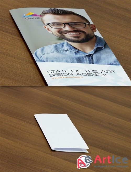 Professional PSD Mockup of Two Bifold Flyers