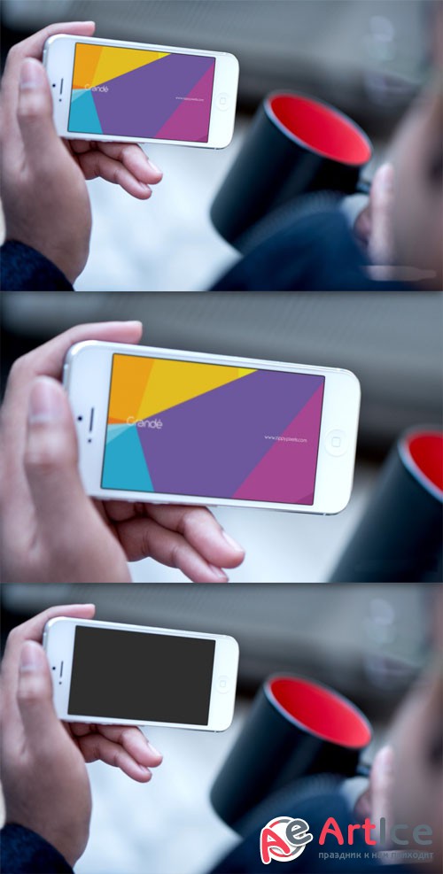 Photorealistic iPhone 5 Device PSD Mockup