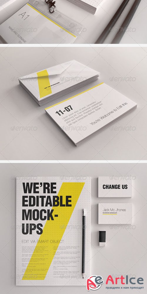 GraphicRiver - Realistic Stationery Mockups Bundle- Corporate ID