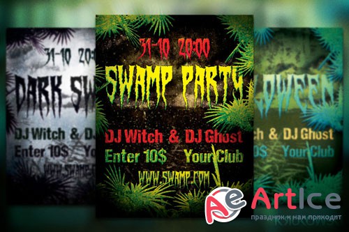 Spooky Swamp Party Flyer/Poster PSD Template