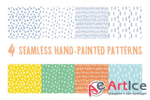 CreativeMarket - Hand-Painted Seamless Patterns 30392