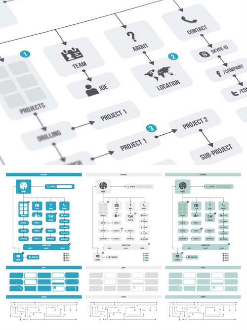 Flowchart and Elements Vector Set