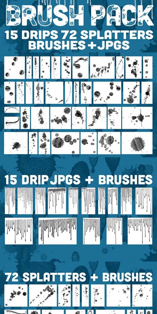 Photoshop Brushes - Drips and Splatters