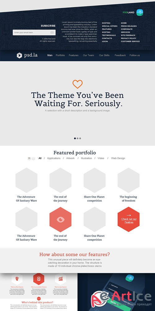 Web Elements and Website PSD Templates Bundle