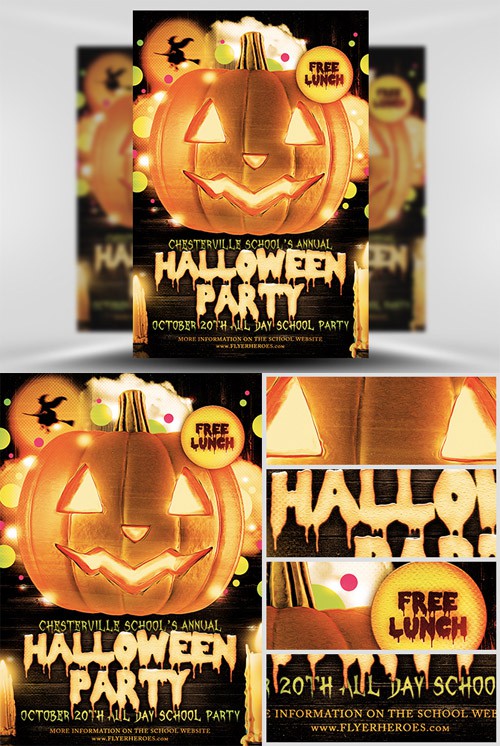 Halloween Party Flyer Template PSD