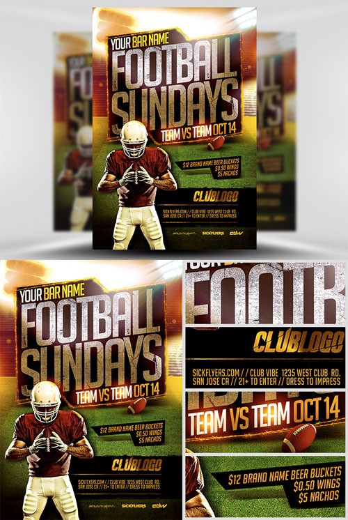 Football Sundays Flyer Template 2 PSD