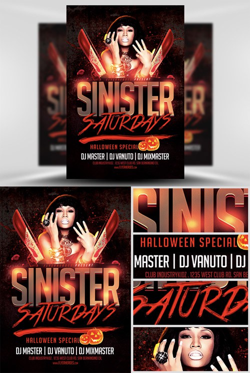 Sinister Saturdays Flyer Template