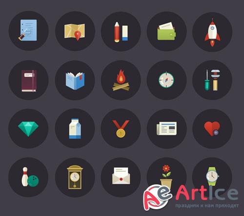 Brand Flat PSD Icons