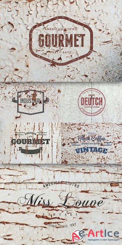 CreativeMarket - 6 Cracked Wall Logo Mockups 71957