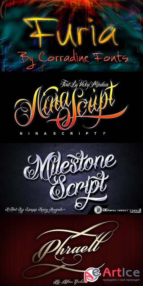 Explosive Handwriting Fonts Family Bundle