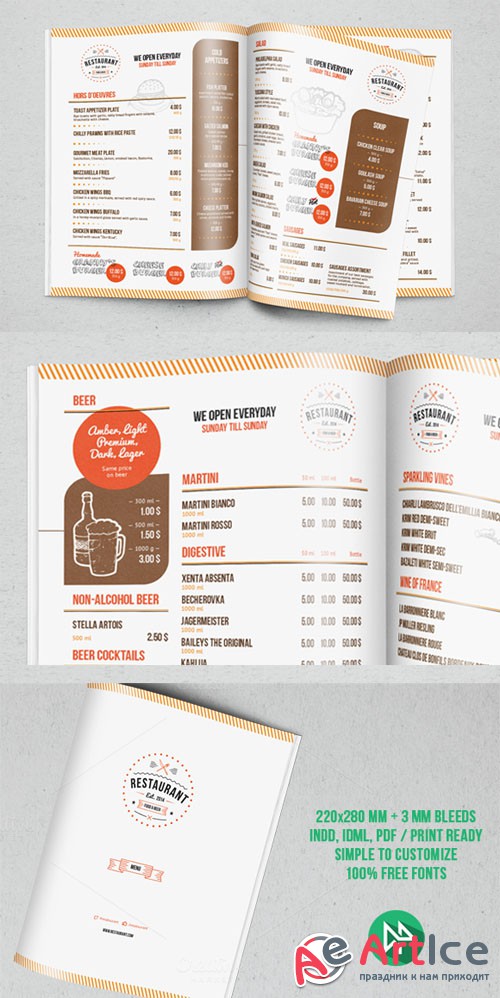 Creativemarket - Restaurant Menu Template 43895