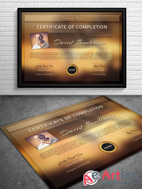 Creativemarket - Modern Certificate Template 43841