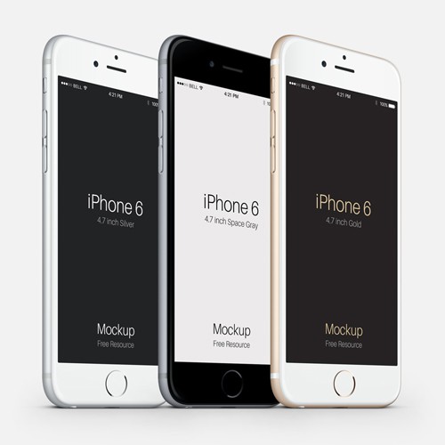 iPhone 6 Three Quarter View Mockup PSD