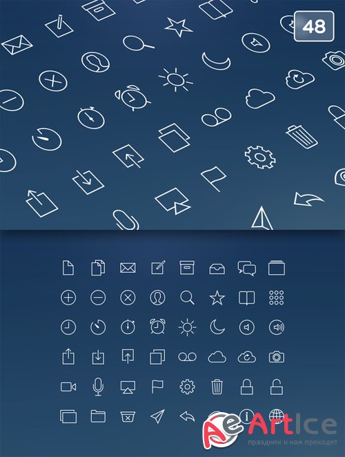 CreativeMarket - Thinnies 48 (iOS 7 Icon Pack)