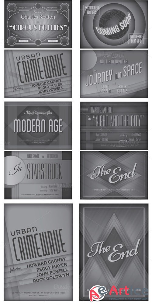 CreativeMarket - Vintage Movie Backgrounds and Frames 41144