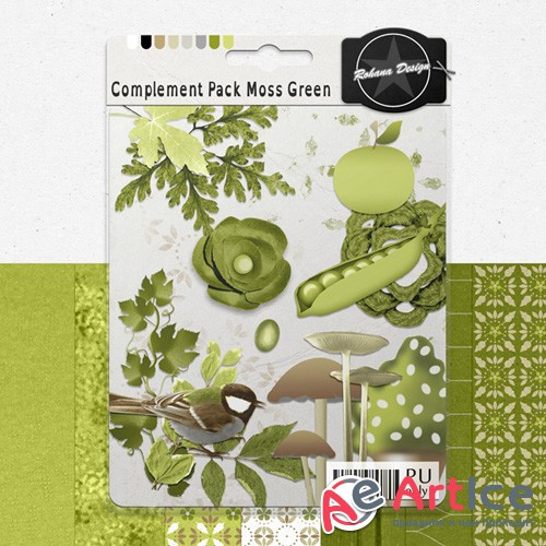 Scrap - Complement Pack Moss Green PNG and JPG