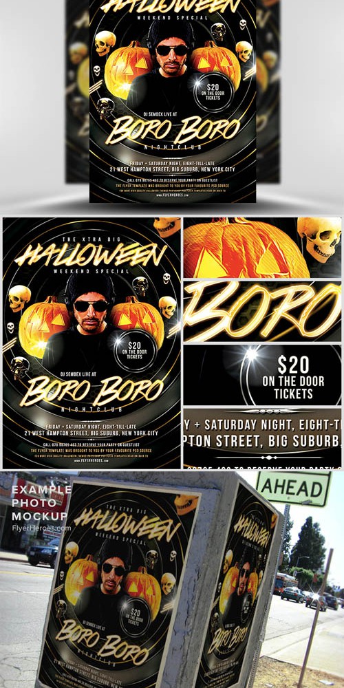 Halloween BoroBoro Flyer Template